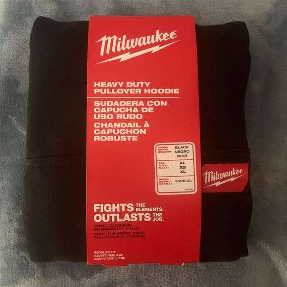 NWT 3 pcs- black Milwaukee Heavy Duty:Hoodie XL, skull cap & flex fit ball cap - Picture 2 of 5